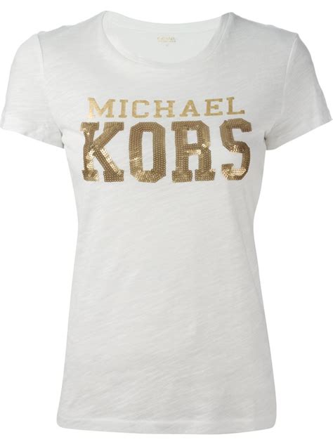 white and gold michael kors shirt|Michael Kors black shirt women.